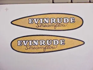 Evinrude Streamflow Bicycle Decal Set of two 1930s Water Slide like orignal